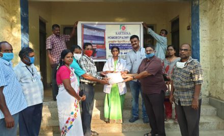 We distributed free (Ars Alb 30 C) Immune Booster medicine for 600 families at Madurai Collector’s office